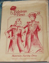 101 RAINDROPS MATERNITY - NURSING TUCKS DRESS UNCUT PATTERN 8-16 31.5" - 38" B